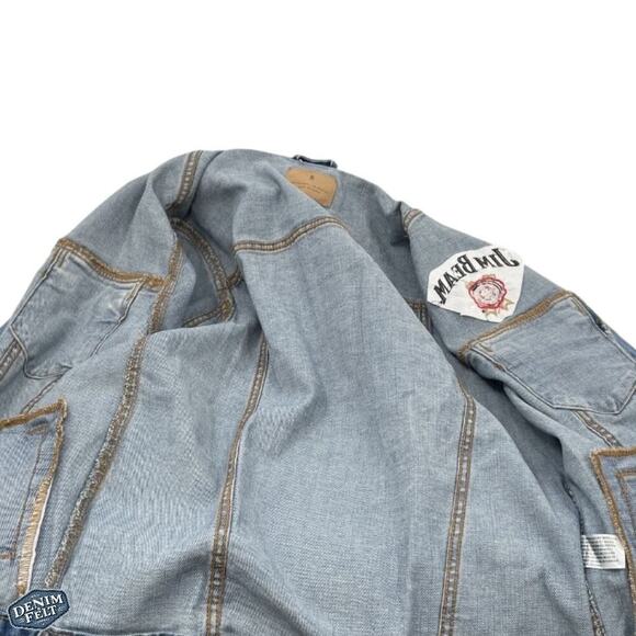 Jim Beam Unisex Medium Wash Denim Button Up Trucker Jean Jacket | NEW!! - Picture 9 of 11